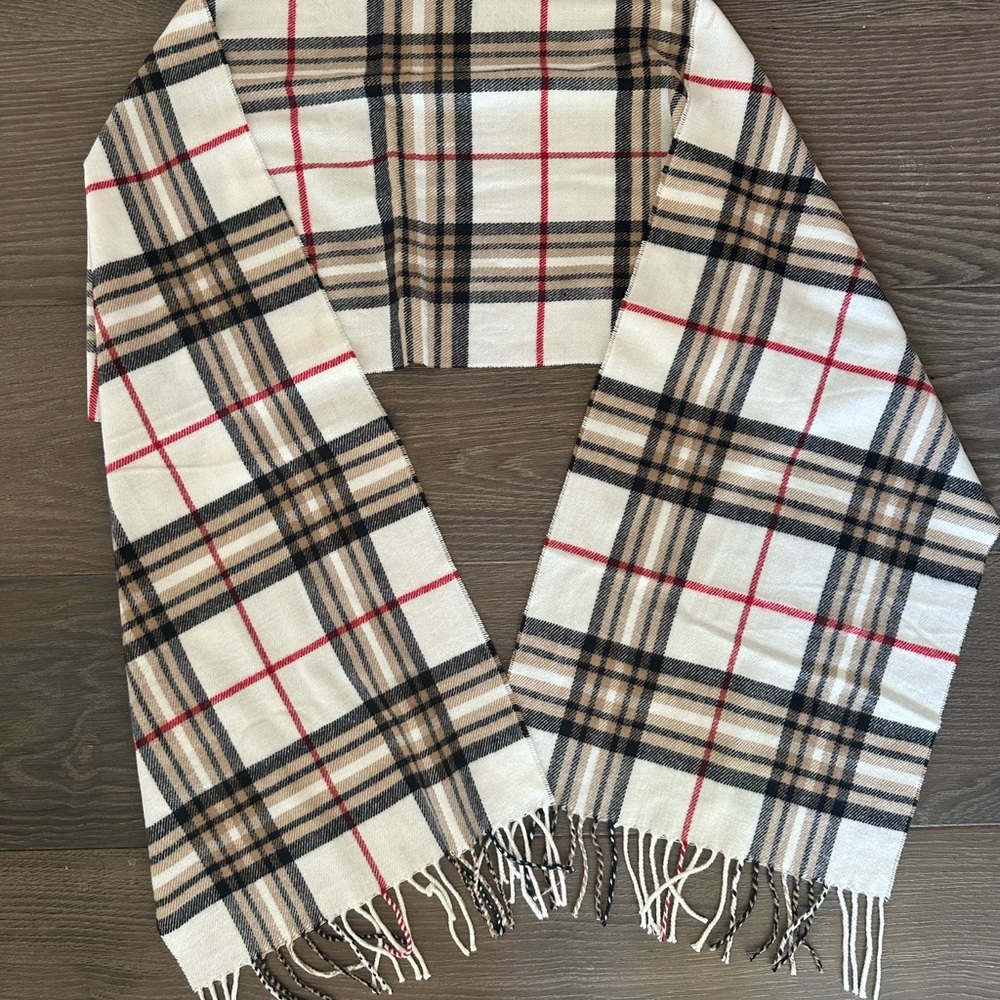 Plaid Fringe Scarf